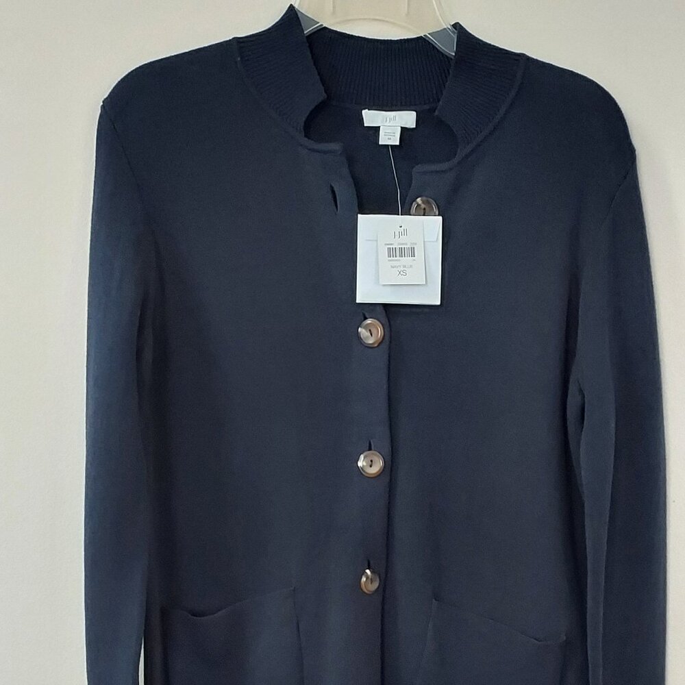 J Jill Deep Navy Cardigan